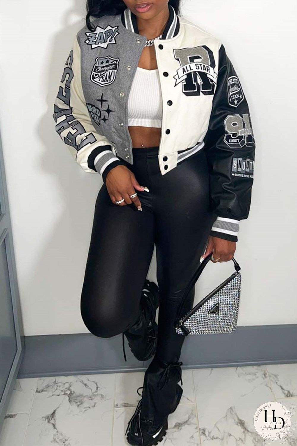 Red Casual Print Patchwork O Neck Outerwear