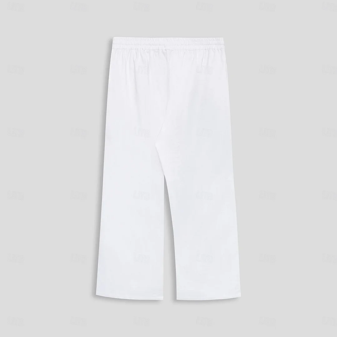 Men's Hawaii Beach Printed Casual Cotton Linen Loose Pants