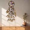 DIY Wolf Feather Wind Chime Diamond Art Hanging Pendant