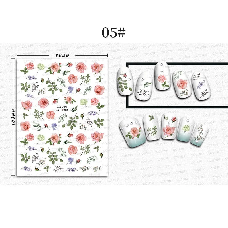 1 Sheet 3D Halloween Nail Sticker Christmas Skull Bone Snake Butterfly Maple Leaf Pattern Decals Manicures 3D Nail Decorations