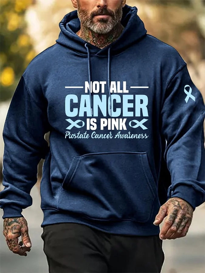 Men's Prostate Cancer Awareness Print Casual Hooded Sweatshirt socialshop