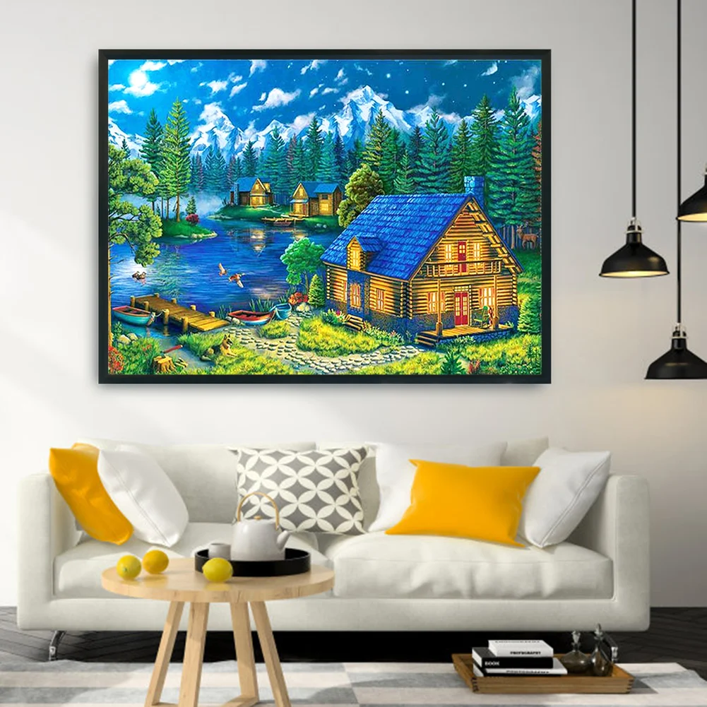 11CT Stamped Cross Stitch - Rhine Town(Canvas|36*46CM)