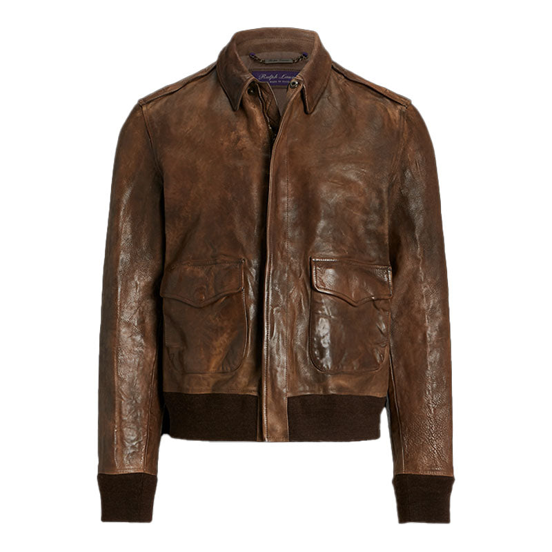 Vintage Leather Bomber Jacket