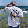  Hawaii Graphic Print White T-Shirt for Kids And Teenagers by Inlyline