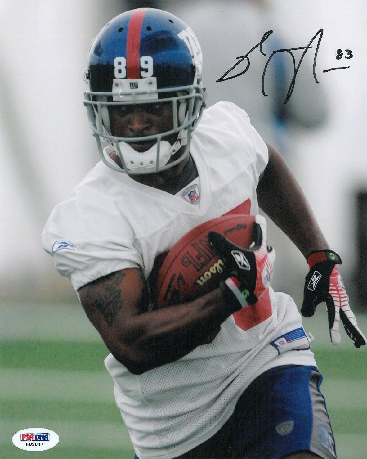 Sinorice Moss Signed New York Giants Autographed 8x10 Photo Poster painting (PSA/DNA) #F09017