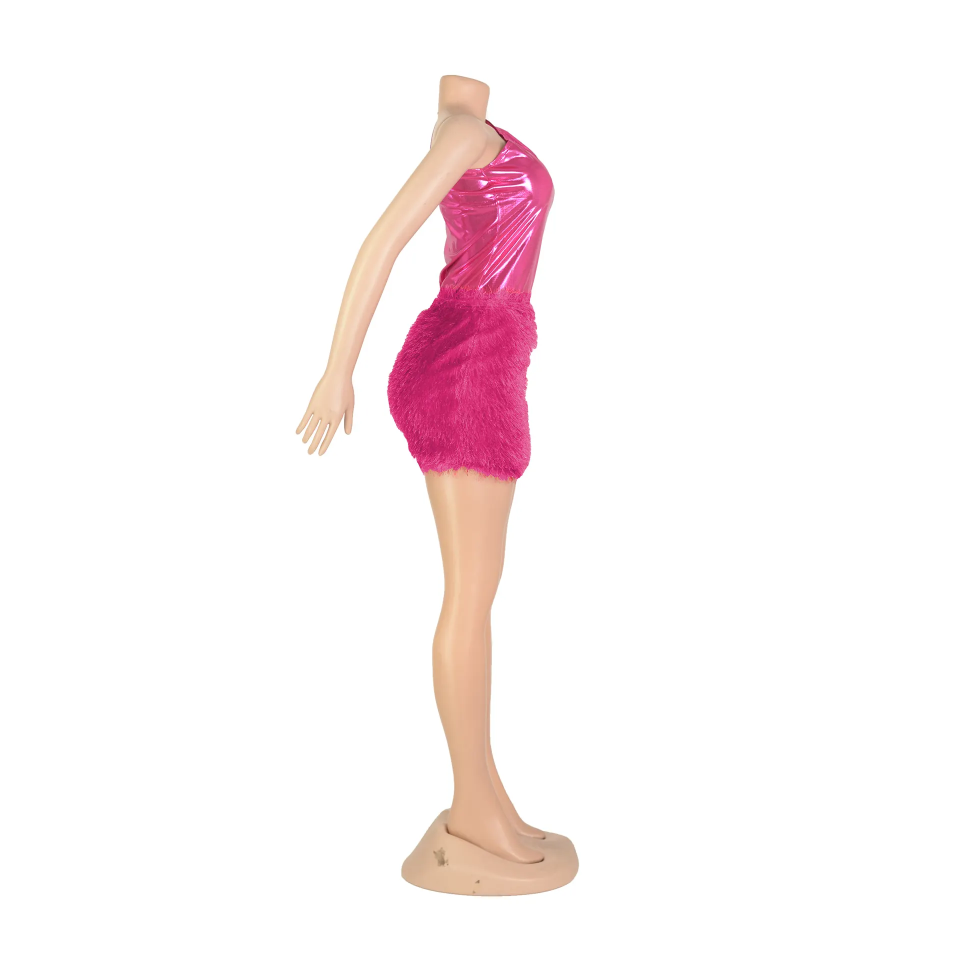 Women Clothing Skirt Set Jumpsuit Glossy Sexy Skirt Two Piece Set