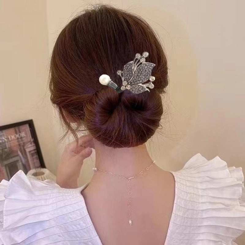 Women’s Minimalist Peacock Feather Flower Alloy Plating Inlay Rhinestones Hair Band