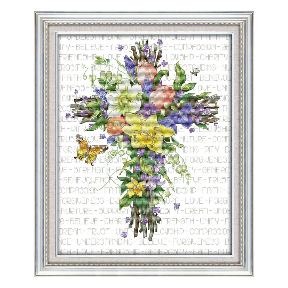 

Flower - 14CT Stamped Cross Stitch - 430*35CM, 501 Original