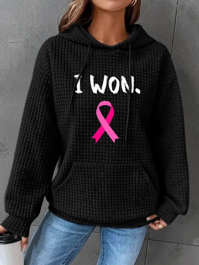 Women's Breast Cancer Survivor Printed Casual Hoodie socialshop