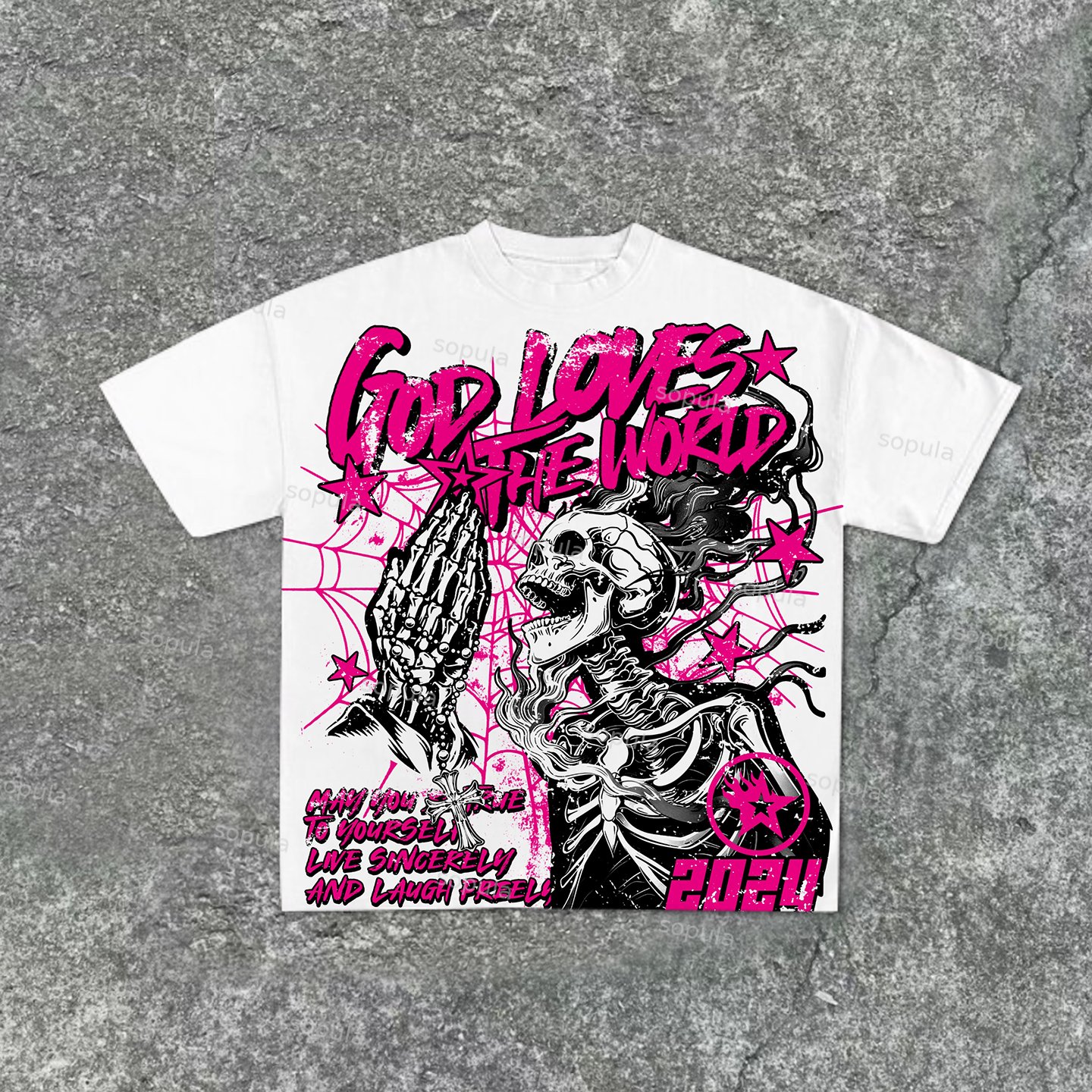 God Loves The World Vintage Graphic Cotton T-Shirt - Sopula｜Premium Graphic Tees & Graphic Clothing