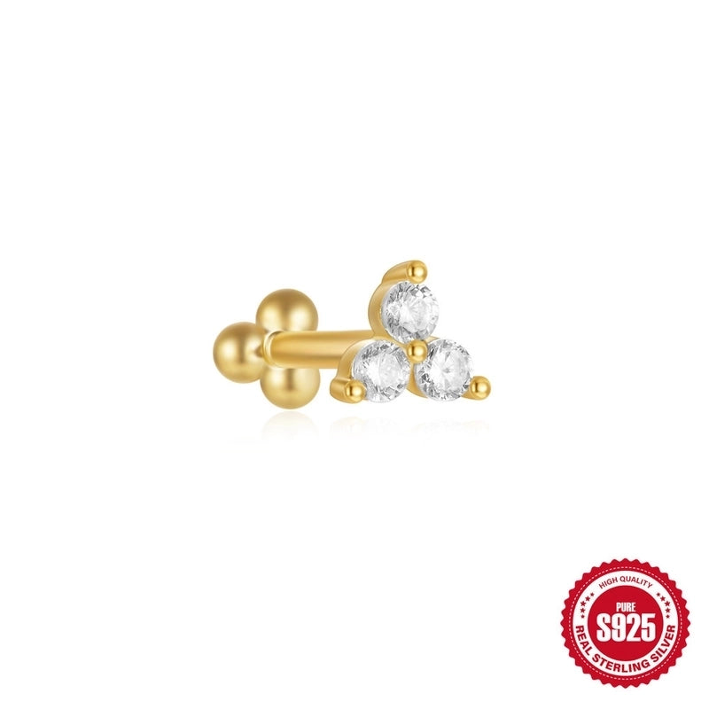 1 Piece 925 Sterling Silver Devil’s Eye Star Moon Ear Studs