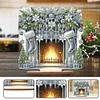 >SALE<Wooden Special Shaped Fireplace White Stockings Diamond Painting Table Ornament