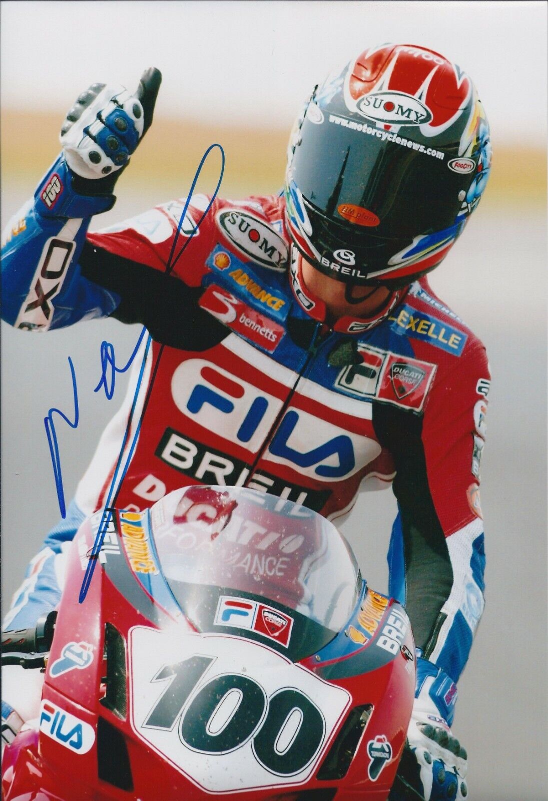 Neil Hodgson SIGNED British World Superbikes Champion 12x8 Photo Poster painting AFTAL RD COA