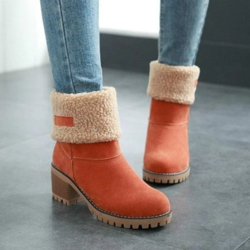 2021 Women's Shoes Snow boots Ladies Winter Flock Warm Boots Martinas Ankle Boots Short Bootie Outside Shoes Botas 1021