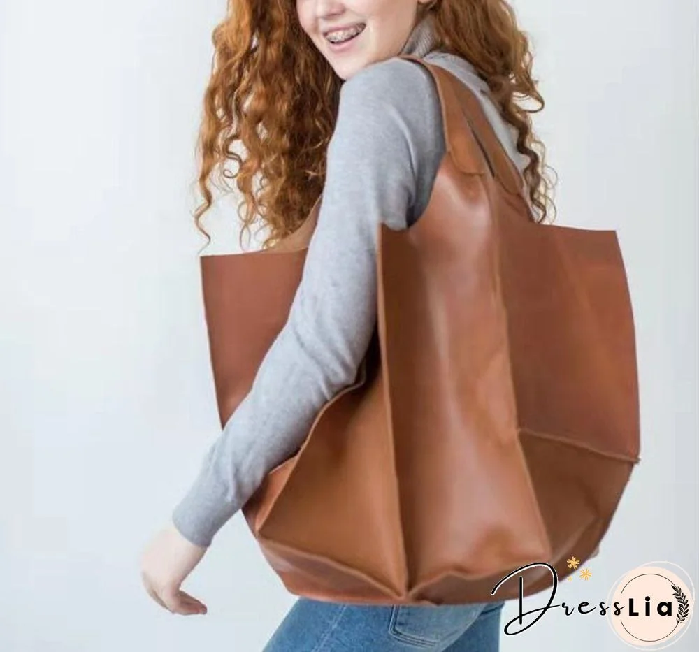Brown Leather Womens Tote Bags School Handbags