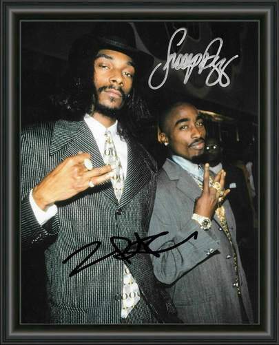 2PAC AND SNOOP DOGG - RAP - A4 SIGNED Photo Poster painting POSTER -  POSTAGE