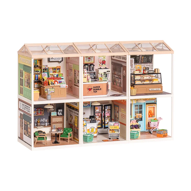 Rolife Super Creator Plastic Diy Mini House 6 in 1 Six Grid | Robotime Online