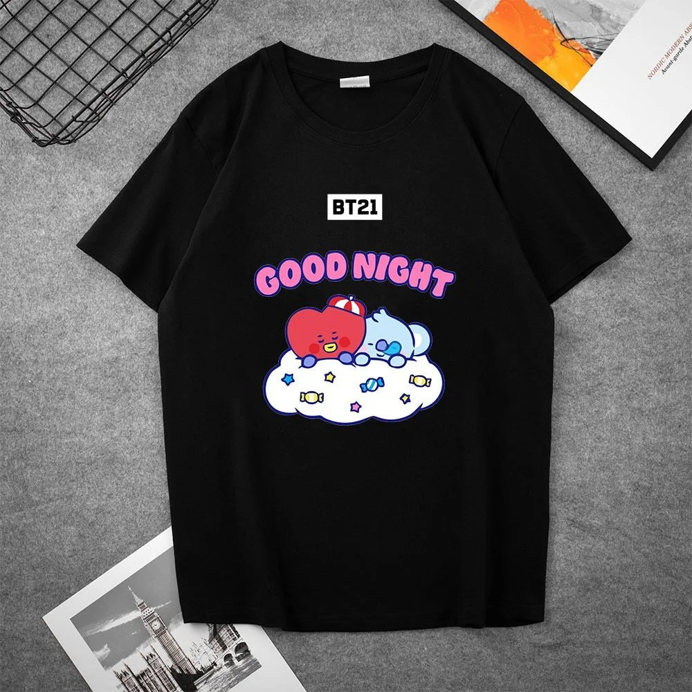 BT21 Fresh Casual Printed T-Shirt For Summer