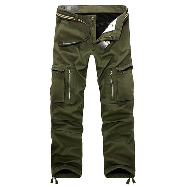 Winter Fleece Warm Tactical Pants Zip Cotton Trousers Loose Army Green Cargo Pants Men Casual Plus Thicken Tooling Pants size 40