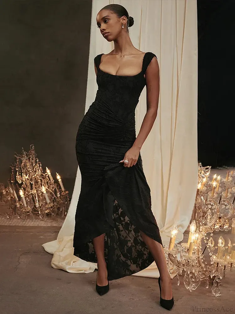 Jacquard Off Shoulder Mermaid Vacation Dress