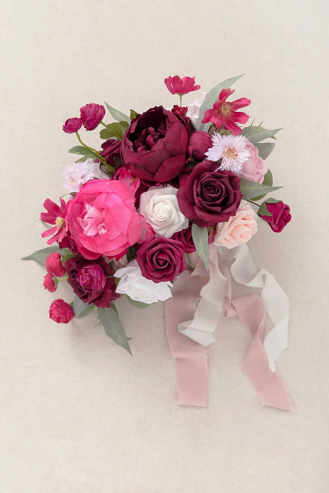 Standard Cascade Bridal Bouquet in Enthusiastic Fuschia | Clearance