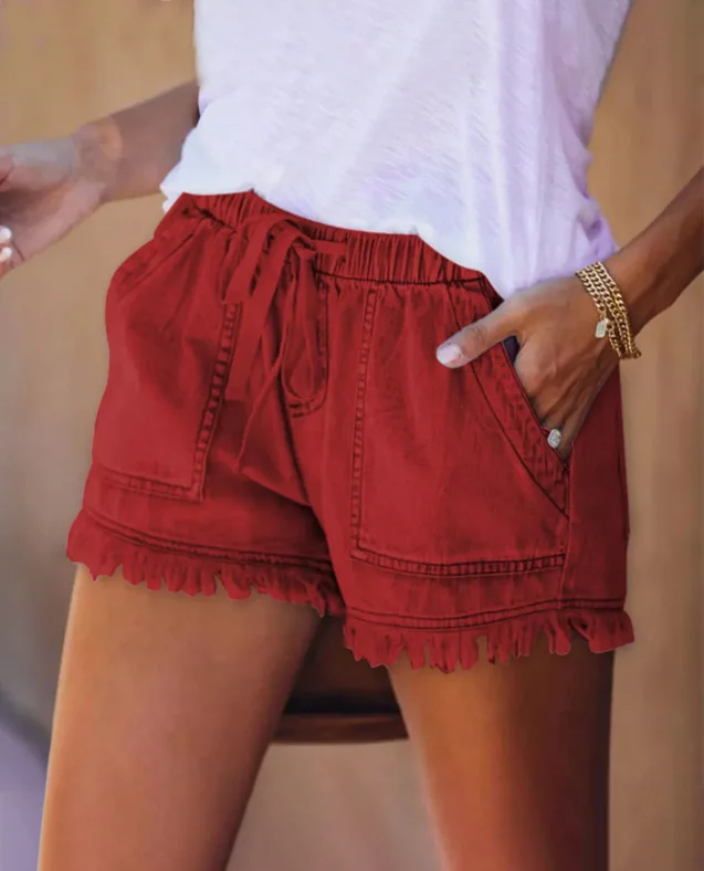 🔥🔥🔥🔥2023 Year's Womens Casual Denim Shorts with Pockets Cotton Jean Short