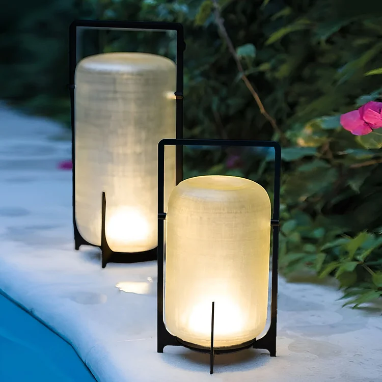 Portable Lantern Shaped Glass Waterproof LED Modern Outdoor Lights - Appledas