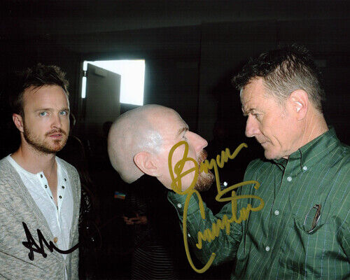 Bryan Cranston & Aaron Paul Signed Autographed Photo Poster painting 8x10