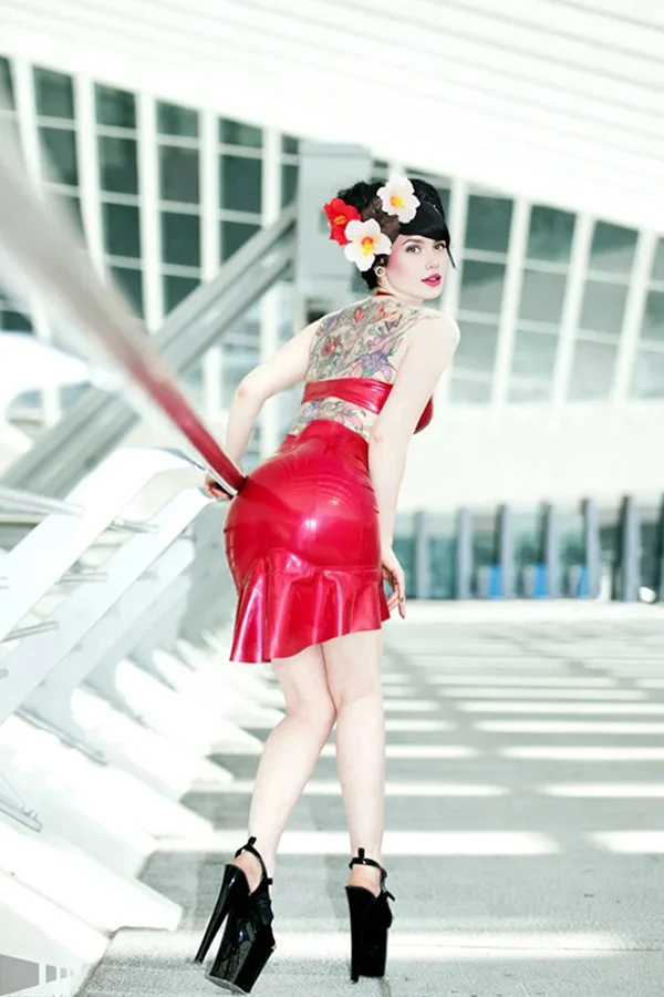 Women Latex Skirts Dancer Latex Skirt (KG30661)