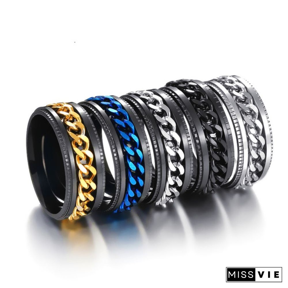 Men rings  Titanium steel rings for men  Stainless steel rings for women  Fashion rings  Rotatable rings
