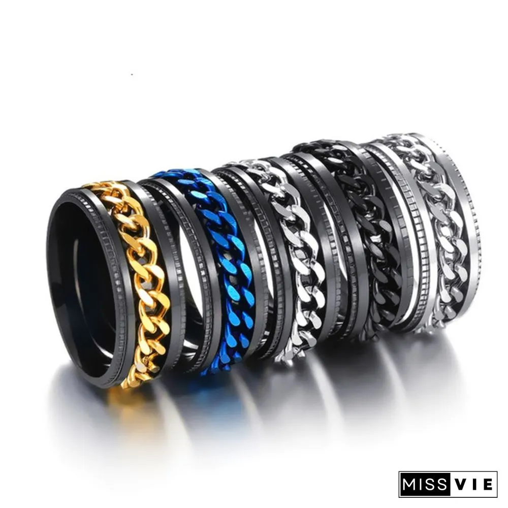 Men rings  Titanium steel rings for men  Stainless steel rings for women  Fashion rings  Rotatable rings