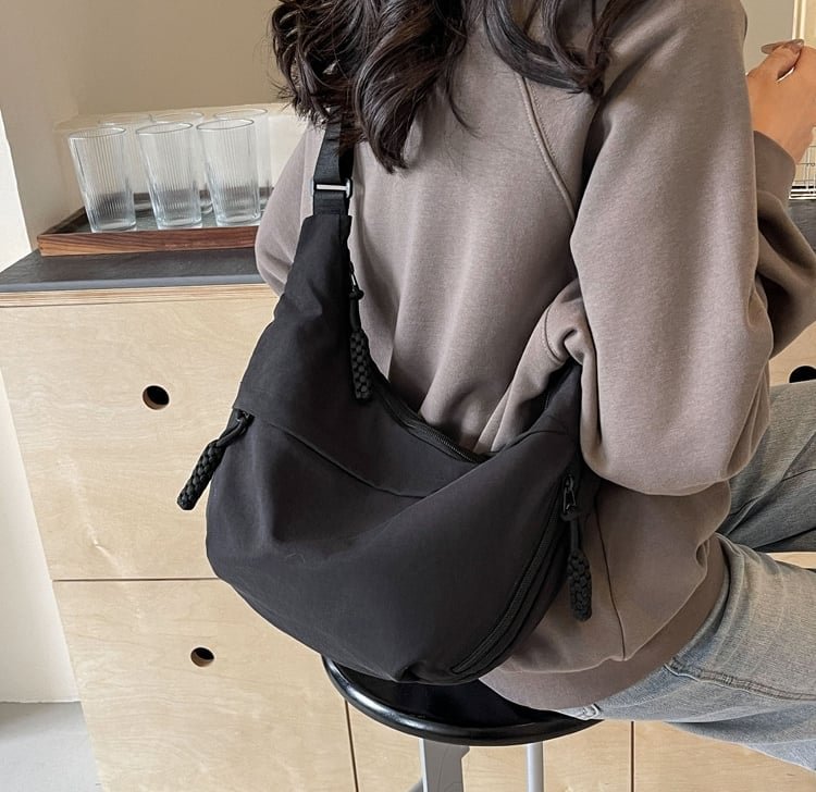🔥Special Price $13.99 Only Today!!!💥Fashion Plain Color Nylon Crossbody Bag⏳