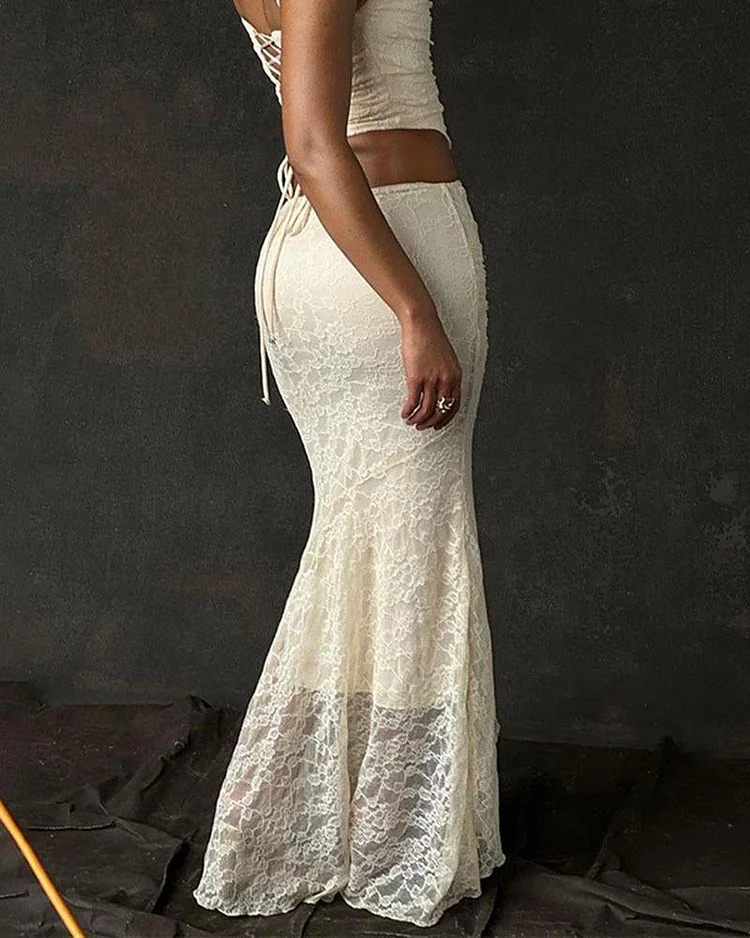 Floral Lace Maxi Skirt