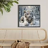 Diamond Painting-DIY Full Round Drill Snow White Tiger(40*40 CM)