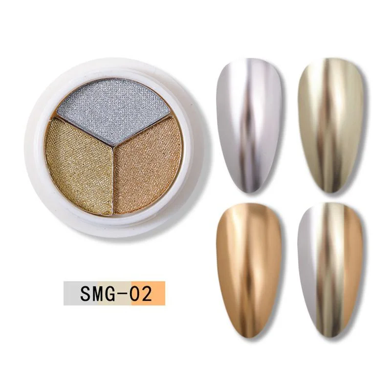 6Colors Laser Holo Aurora Solid Mirror Nail Glitter Powder Nails UV Gel Polish Holographics Pigment Nail Art Decorations-Nail Inspo