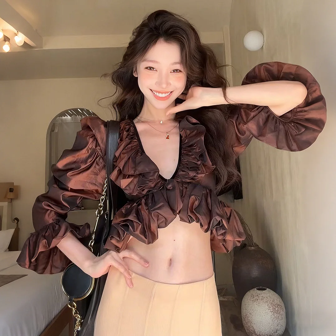 Brownm Brownm Trend 2025 Summer Women's New Solid Color Hottie High Waist Side Design Irregular Skirt