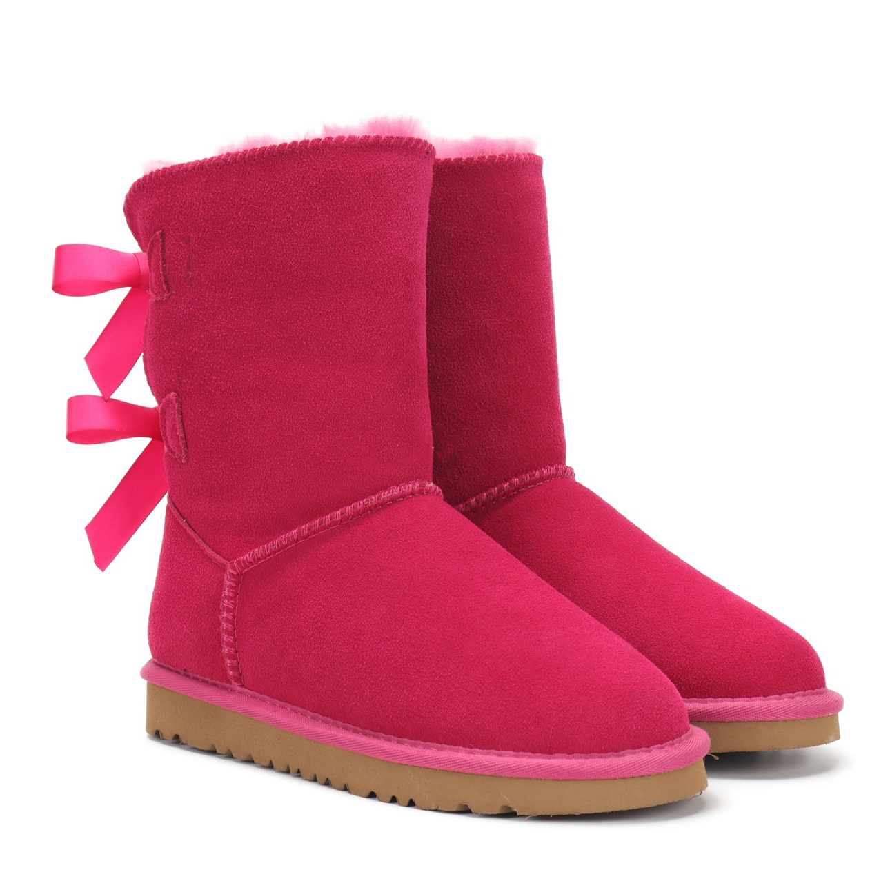 Women's Snow Boots for Winter Mid-Calf High Back Bows-MERUMOTE