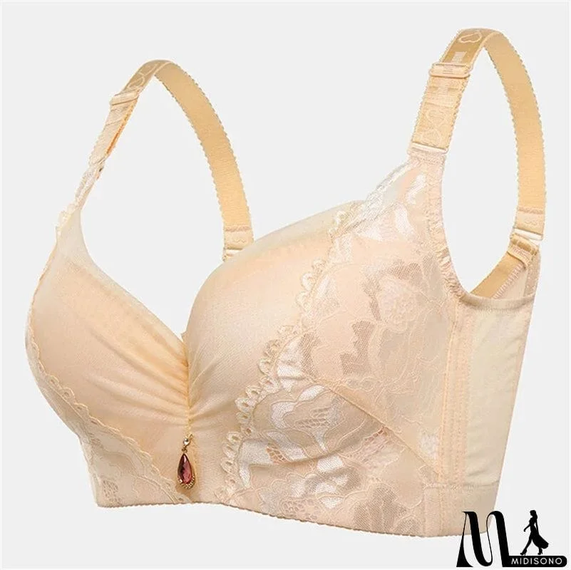 MidiSono - Women's Underwire Adjusted Straps Cotton Lining Comfy Bras - Blue