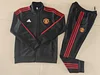 2023/2024 Manchester United Long Zipped Jacket Black  Football Shirt 1:1 Thai Quality Set