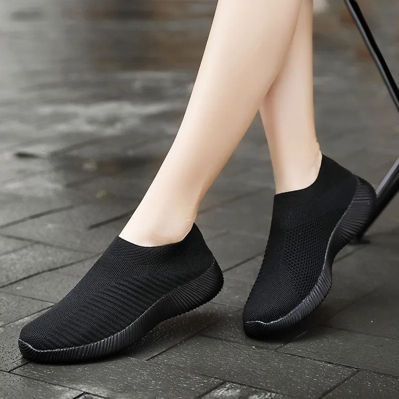 MWY Women Vulcanized Shoes High Quality Summer Breathable Sneakers Flats Walking Shoe Soft Loafers Plus Size 42 Zapatos De Mujer