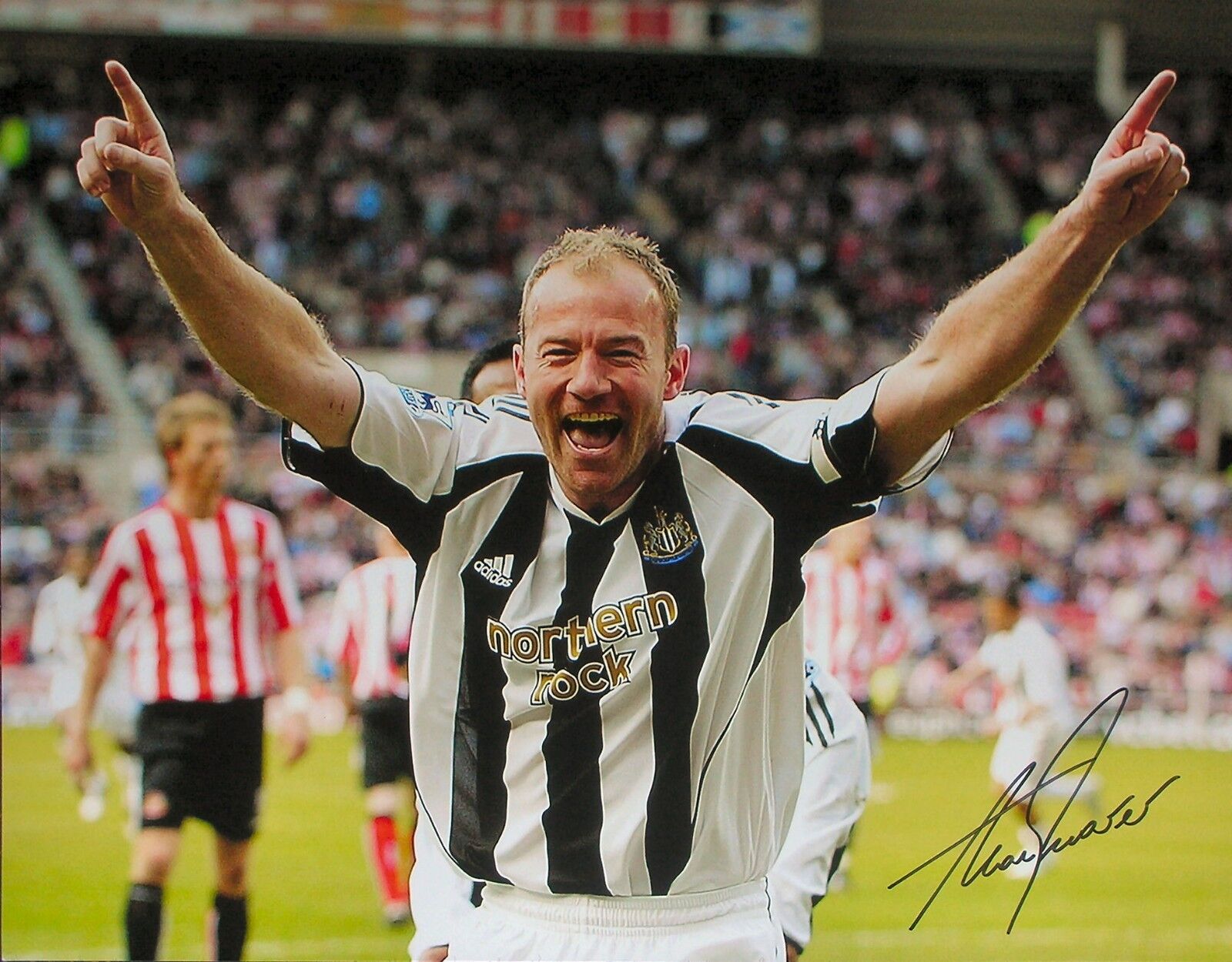 ALAN SHEARER SIGNED Photo Poster painting NEWCASTLE UNITED TOON 16x20 FOOTBALL COA & PROOF