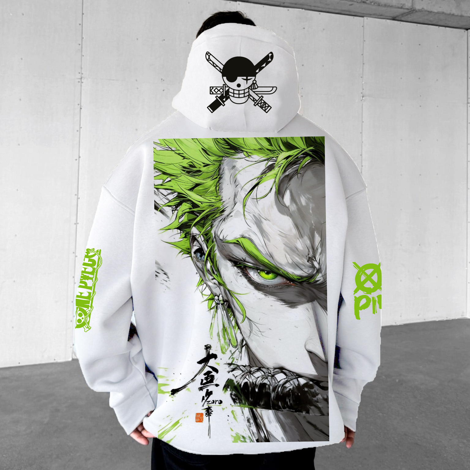 Unisex Anime Logo Print Casual Oversized Hoodie