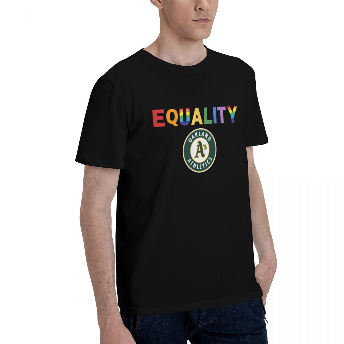 Oakland Athletics Rainbow Equality Pride Cotton T-Shirt Men's