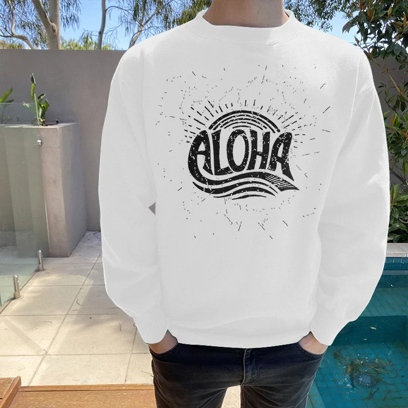 Hawaii Aloha Printed Men's Fashion Retro Sweatshirt