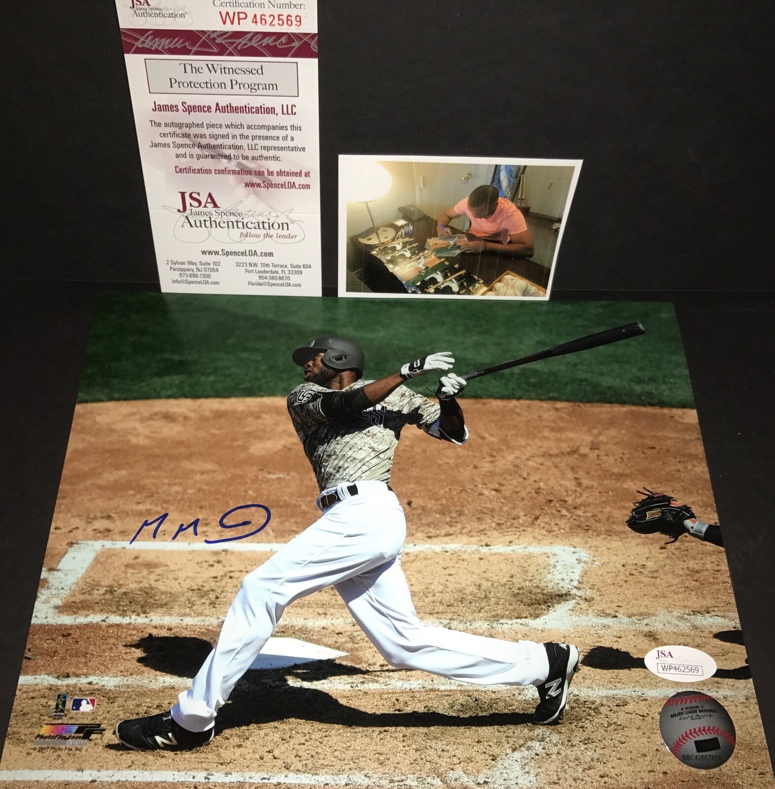 Manuel Margot San Diego Padres Autographed Signed 8x10 JSA WITNESS COA Z1