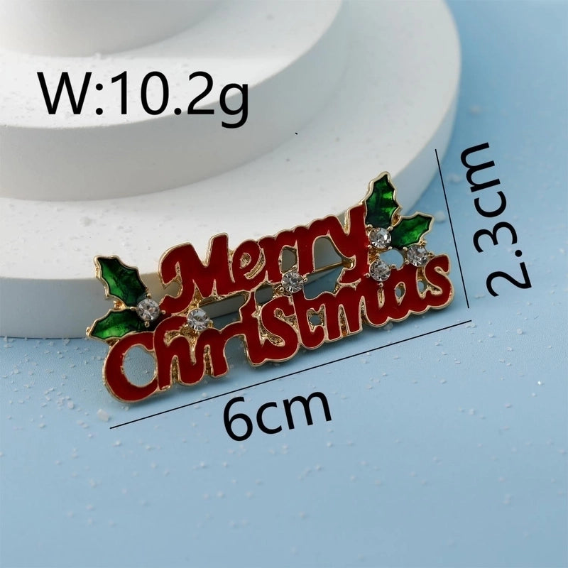 Minimalist Letter Wreath Alloy Inlay Rhinestones Women’s Brooches