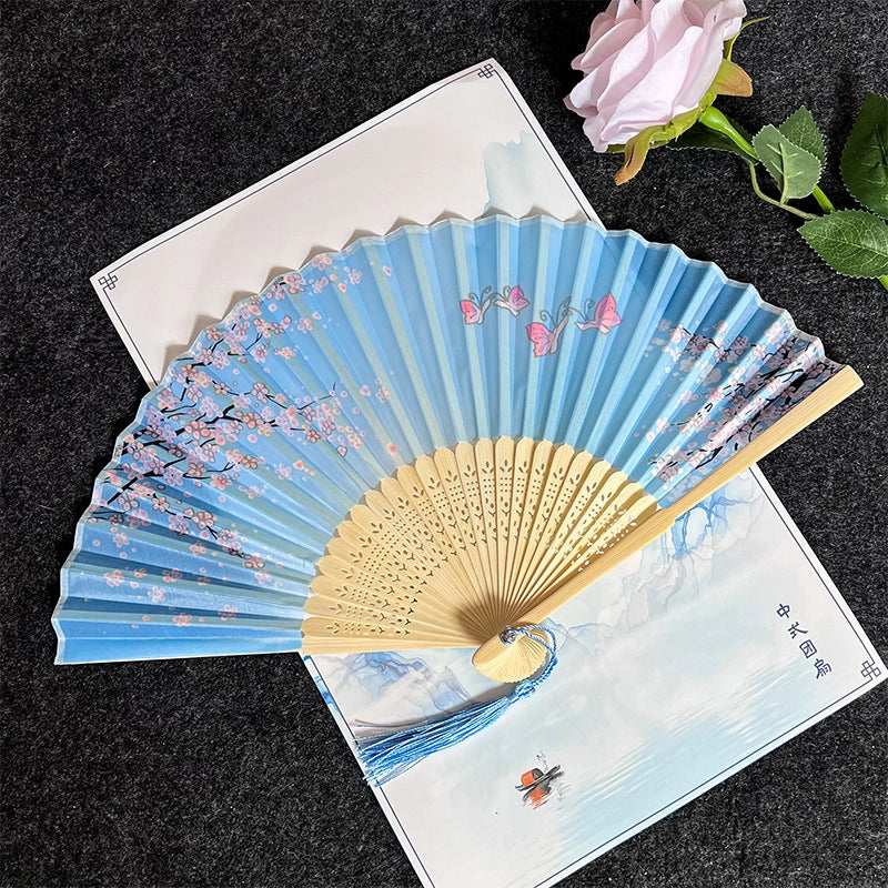 Antique Fan Folding Fan Men’s And Women’s Classical Dancing Fan Ancient Costume Performance Photography Hanfu Props Chinese Style Handmade Folding Fan