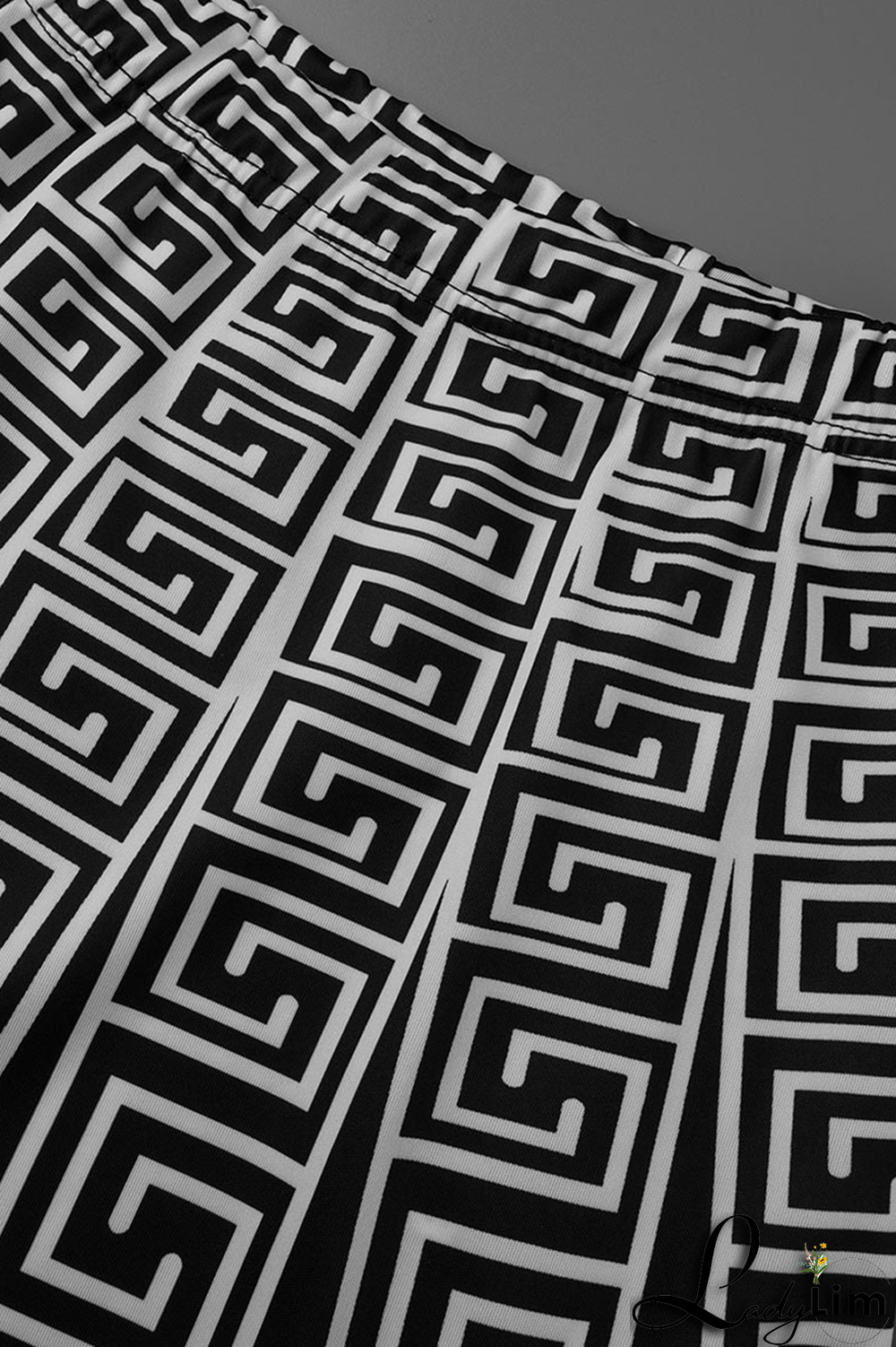 Blue Casual Print Patchwork O Neck Long Sleeve Two Pieces