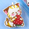 Bead Embroidery - Cat Beaded Counted Cross Stitch Keyring