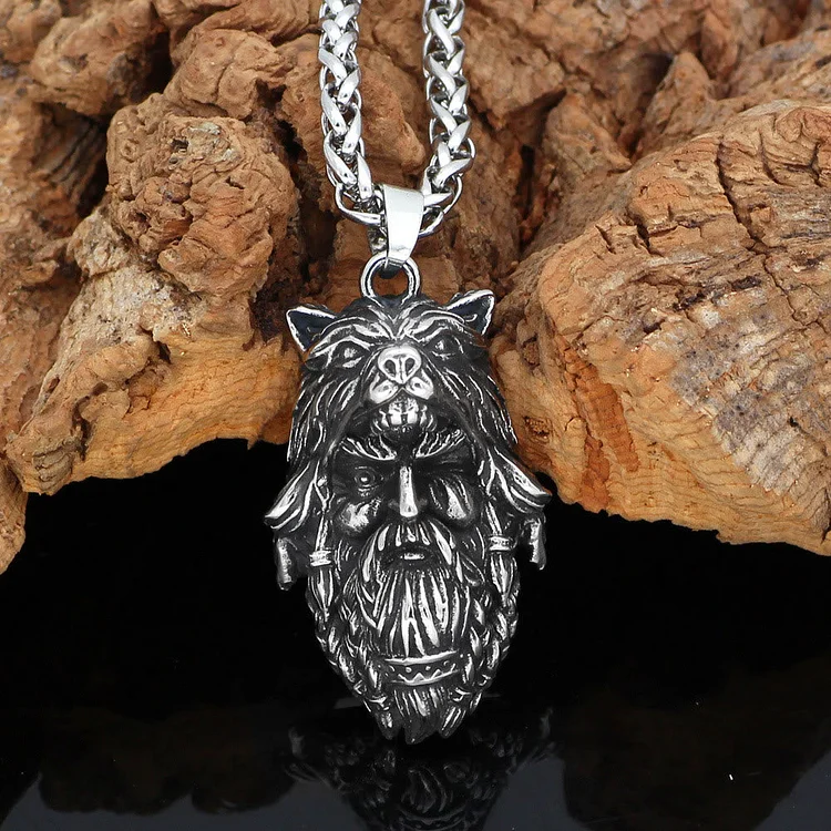 Coutureaura Viking Warrior Ulfhednar With Wolf Necklace